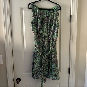 Jessica Howard Women's Dress Abstract Print Green Size 18 Sleeveless